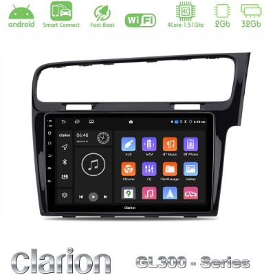 Clarion GL300 Series 4Core Android ClarionOS 2+32GB VW GOLF 7 RHD Navigation Multimedia Tablet 10" Με Carplay & Android Auto