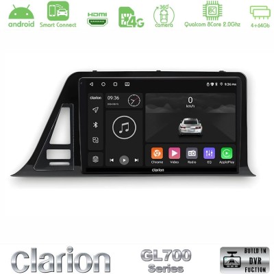 Clarion GL700 Series 8Core Android ClarionOS 4+64GB Toyota CH-R RHD Navigation Multimedia Tablet 9" Με Carplay & Android Auto