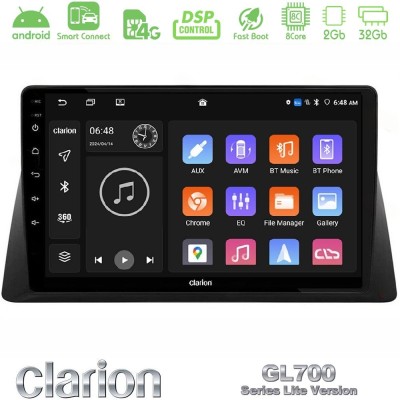 Clarion GL700 Lite Series Honda WR-V 2024- 8Core Android ClarionOS 2+32GB Navigation Multimedia Tablet 10" Με Carplay & Android 
