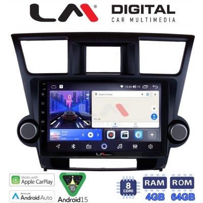 LM Digital - LM ZK8089 GPS Οθόνη OEM Multimedia Αυτοκινήτου για Toyota Highlander 2008 2015 (CarPlay/AndroidAuto/BT/GPS/WIFI)