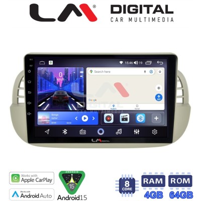 LM Digital - LM ZK8315 GPS Οθόνη OEM Multimedia Αυτοκινήτου για Fiat 500 2007 2016 (CarPlay/AndroidAuto/BT/GPS/WIFI)