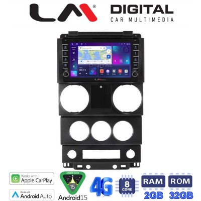 LM Digital - LM ZG8748C GPS Οθόνη OEM Multimedia Αυτοκινήτου για Jeep Wrangler 2007 2011 (CarPlay/AndroidAuto/BT/GPS/WIFI/GPRS)