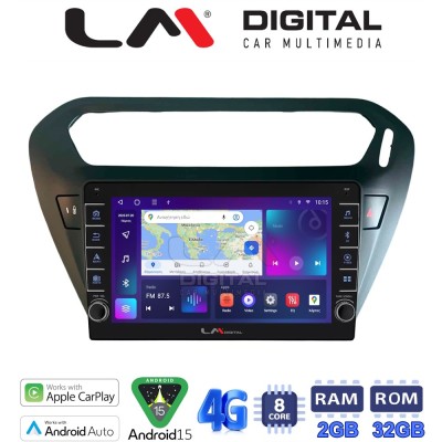 LM Digital - LM ZG8294B GPS Οθόνη OEM Multimedia Αυτοκινήτου για Citroen Elysee 2013 Peugeot 301 2013 (CarPlay/AndroidAuto/BT/