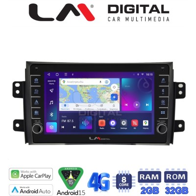 LM Digital - LM ZG8446 GPS Οθόνη OEM Multimedia Αυτοκινήτου για FIAT SEDICI & SUZUKI SX4 2005-2013 (CarPlay/AndroidAuto/BT/GPS/W