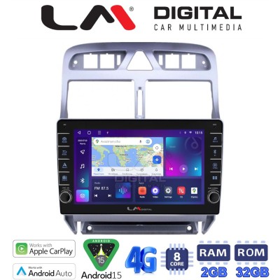LM Digital - LM ZG8017 GPS Οθόνη OEM Multimedia Αυτοκινήτου για PEUGEOT 307 2001 2008 (CarPlay/AndroidAuto/BT/GPS/WIFI/GPRS)