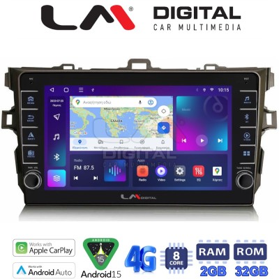 LM Digital - LM ZG8028 GPS Οθόνη OEM Multimedia Αυτοκινήτου για Toyota Auris 2007 2012 (CarPlay/AndroidAuto/BT/GPS/WIFI/GPRS)
