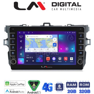 LM Digital - LM ZG8063 GPS Οθόνη OEM Multimedia Αυτοκινήτου για TOYOTA COROLLA 20062012 (CarPlay/AndroidAuto/BT/GPS/WIFI/GPRS)