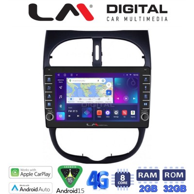 LM Digital - LM ZG8206 GPS Οθόνη OEM Multimedia Αυτοκινήτου για Peugeot 206 2002 2006 (CarPlay/AndroidAuto/BT/GPS/WIFI/GPRS)
