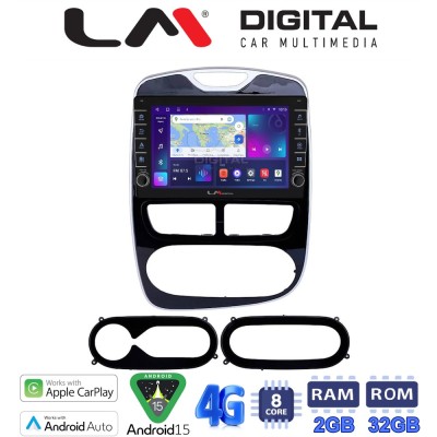 LM Digital - LM ZG8320 GPS Οθόνη OEM Multimedia Αυτοκινήτου για RENAULT CLIO 2012 2015 (CarPlay/AndroidAuto/BT/GPS/WIFI/GPRS)