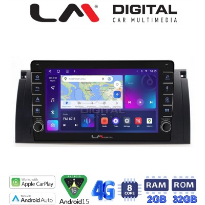 LM Digital - LM ZG8395 GPS Οθόνη OEM Multimedia Αυτοκινήτου για BMW S5-S7-X5 (E38-E39-E59) 1998 2003 (CarPlay/AndroidAuto/BT/GPS