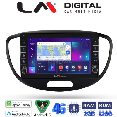 LM Digital - LM ZG8455 GPS Οθόνη OEM Multimedia Αυτοκινήτου για HYUNDAI i10 20082013 (CarPlay/AndroidAuto/BT/GPS/WIFI/GPRS)