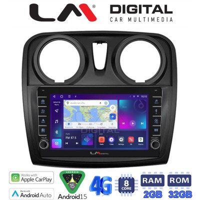 LM Digital - LM ZG8457 GPS Οθόνη OEM Multimedia Αυτοκινήτου για Dacia Santero 2012 2019 (CarPlay/AndroidAuto/BT/GPS/WIFI/GPRS)