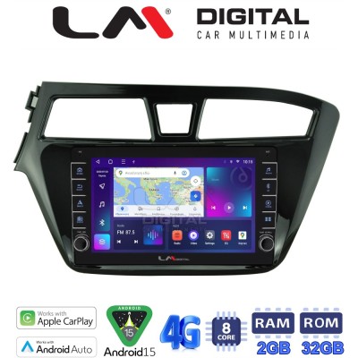 LM Digital - LM ZG8517 GPS Οθόνη OEM Multimedia Αυτοκινήτου για Hyundai i20 2015 (CarPlay/AndroidAuto/BT/GPS/WIFI/GPRS)