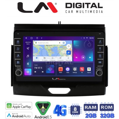 LM Digital - LM ZG8576B GPS Οθόνη OEM Multimedia Αυτοκινήτου για FORD RANGER 20152020 (CarPlay/AndroidAuto/BT/GPS/WIFI/GPRS)