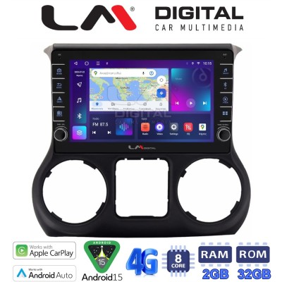 LM Digital - LM ZG8745 GPS Οθόνη OEM Multimedia Αυτοκινήτου για JEEP WRANGLER 20112018 (CarPlay/AndroidAuto/BT/GPS/WIFI/GPRS)