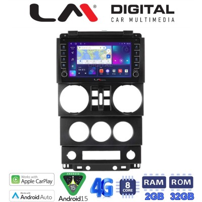 LM Digital - LM ZG8748B GPS Οθόνη OEM Multimedia Αυτοκινήτου για JEEP WRANGLER 2007 2011 (CarPlay/AndroidAuto/BT/GPS/WIFI/GPRS)
