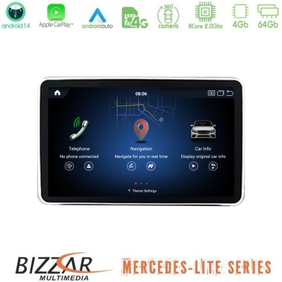 Bizzar Lite Series Mercedes ML/GL Class (X166) NTG4.5 Android14 8Core (4+64GB) Navigation Multimedia 9"