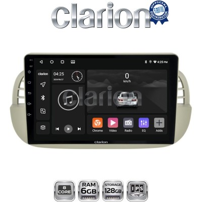 CLARION GL53315 Οθόνη OEM Multimedia Αυτοκινήτου για Fiat 500 2007 2016 (CarPlay/AndroidAuto/BT/GPS/WIFI/GPRS)