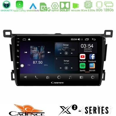 Cadence X2 Series 8Core Android14 6+128GB Toyota RAV4 2013-2018 Navigation Multimedia Tablet 9"