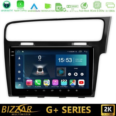 Bizzar G+ Series VW GOLF 7 RHD 8core Android14 6+128GB Navigation Multimedia Tablet 10"