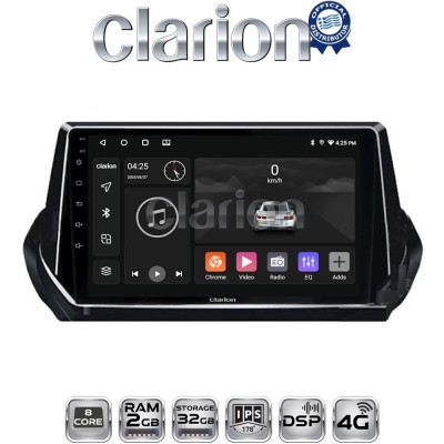 CLARION GL71375 Οθόνη OEM Multimedia Αυτοκινήτου για PEUGEOT 208-2008 2012 (CarPlay/AndroidAuto/BT/GPS/WIFI/GPRS)