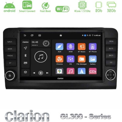 Clarion GL300 Series 4Core Android ClarionOS 2+32GB Mercedes ML/GL Class W164 2006-2011 Navigation Multimedia Tablet 9" Με Carpl