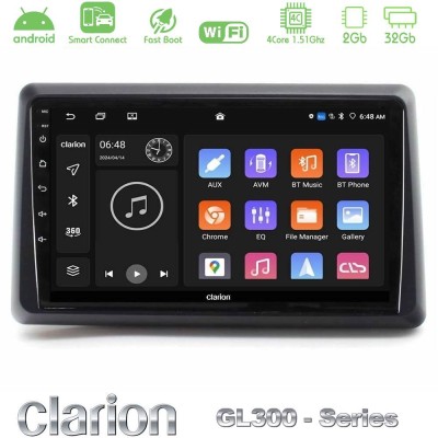 Clarion GL300 Series 4Core Android ClarionOS 2+32GB Renault Express 2020-2025 Navigation Multimedia Tablet 9" Με Carplay & Andro