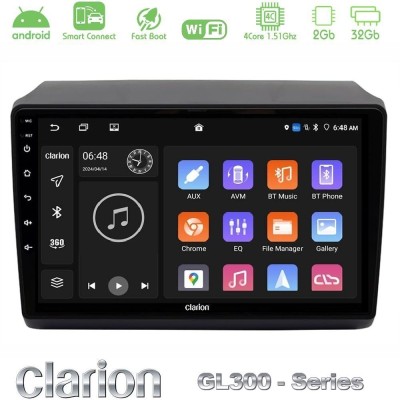 Clarion GL300 Series 4Core Android ClarionOS 2+32GB Fiat Ducato/Citroen Jumper/Peugeot Navigation Multimedia Tablet 9" Με Carpla