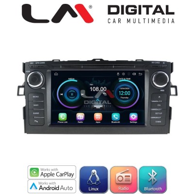 LM Digital - LM LX028 Οθόνη OEM Multimedia Αυτοκινήτου για TOYOTA AURIS 2007 2012 (CarPlay/AndroidAuto/BT/WIFI) Linux OS
