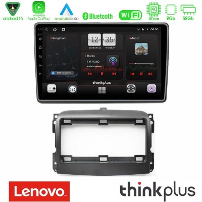 Lenovo Thinkplus Series 4Core Android15 2+32GB Fiat 500L Navigation Multimedia Tablet 10" Με Carplay & Android Auto