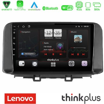 Lenovo Thinkplus Series 4Core Android15 2+32GB Hyundai Kona 2018-2023 Navigation Multimedia Tablet 10" Με Carplay & Android Auto