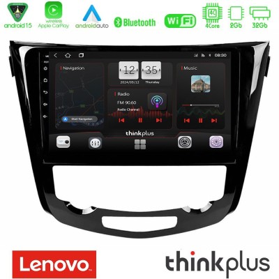 Lenovo Thinkplus Series 4Core Android15 2+32GB Nissan Qashqai J11 (AUTO A/C) Navigation Multimedia Tablet 10" Με Carplay & Andro