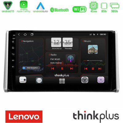 Lenovo Thinkplus Series 4Core Android15 2+32GB Toyota RAV4 2019-2023 Navigation Multimedia Tablet 10" Με Carplay & Android Auto