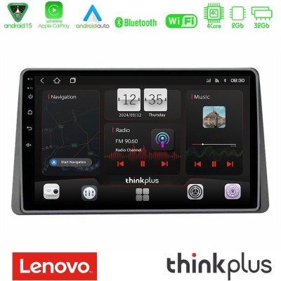 Lenovo Thinkplus Series 4Core Android15 2+32GB Renault Arkana 2019- Navigation Multimedia Tablet 10" Με Carplay & Android Auto Μ