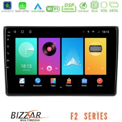 Bizzar F2 Series 8Core Android16 4+64GB Audi A4 B7 Navigation Multimedia Tablet 9"