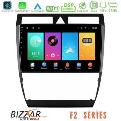 Bizzar F2 Series 8Core Android16 4+64GB Audi A6 (C5) 1997-2004 Navigation Multimedia Tablet 9"