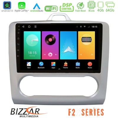 Bizzar F2 Series 8Core Android16 4+64GB Ford Focus Auto AC Navigation Multimedia Tablet 9"