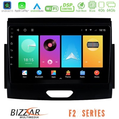 Bizzar F2 Series 8Core Android16 4+64GB Ford Ranger 2017-2022 Navigation Multimedia Tablet 9"
