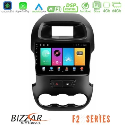 Bizzar F2 Series 8Core Android16 4+64GB Ford Ranger 2012-2016 Navigation Multimedia Tablet 9"
