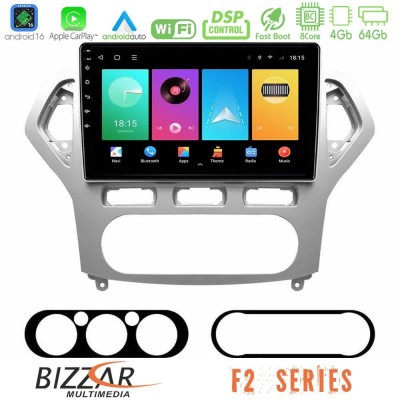 Bizzar F2 Series 8Core Android16 4+64GB Ford Mondeo 2007-2010 AUTO A/C Navigation Multimedia Tablet 10"