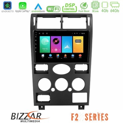 Bizzar F2 Series 8Core Android16 4+64GB Ford Mondeo 2001-2004 Navigation Multimedia Tablet 9"