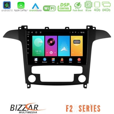 Bizzar F2 Series 8Core Android16 4+64GB Ford S-Max 2006-2012 Navigation Multimedia Tablet 9"