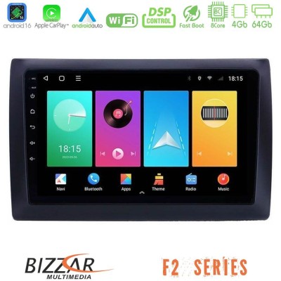 Bizzar F2 Series 8Core Android16 4+64GB Fiat Stilo Navigation Multimedia Tablet 9"