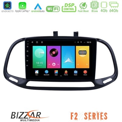 Bizzar F2 Series 8Core Android16 4+64GB Fiat Doblo 2015-2022 Navigation Multimedia Tablet 9"