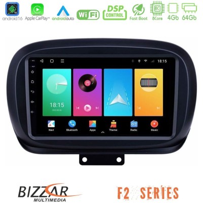 Bizzar F2 Series 8Core Android16 4+64GB Fiat 500X Navigation Multimedia Tablet 9"