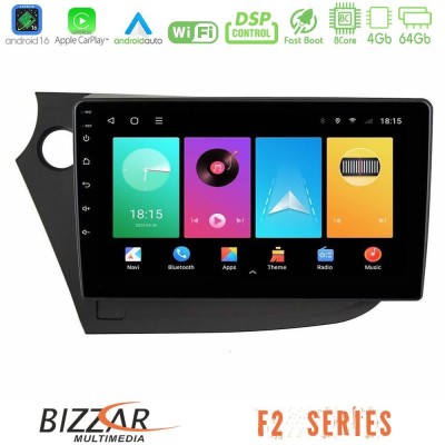 Bizzar F2 Series 8Core Android16 4+64GB Honda Insight 2009-2015 Navigation Multimedia Tablet 9"