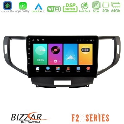 Bizzar F2 Series 8Core Android16 4+64GB Honda Accord 2008-2015 Navigation Multimedia Tablet 9"