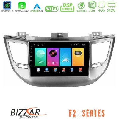 Bizzar F2 Series 8Core Android16 4+64GB Hyundai Tucson 2015-2018 Navigation Multimedia Tablet 9"