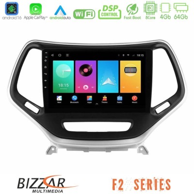 Bizzar F2 Series 8Core Android16 4+64GB Jeep Cherokee 2014-2019 Navigation Multimedia Tablet 9" (Ασημί Χρώμα)