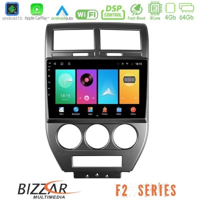 Bizzar F2 Series 8Core Android16 4+64GB Jeep Compass/Patriot 2007-2008 Navigation Multimedia Tablet 10"